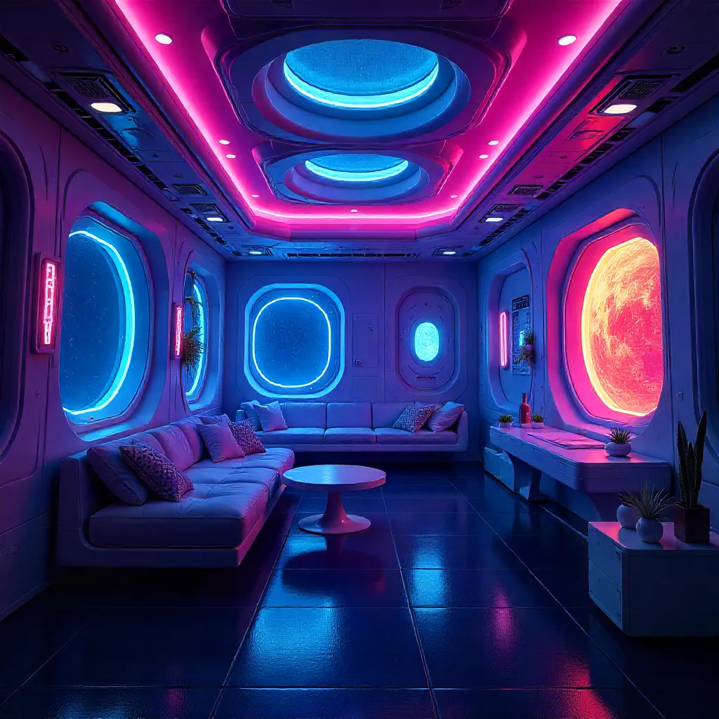 Modern interior with energy-efficient window treatments